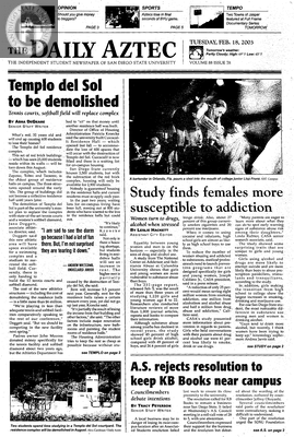 The Daily Aztec: Tuesday 02/18/2003
