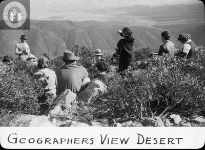 Geographers view desert, 1935