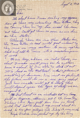 Letter from Paul W. Casad, 1942