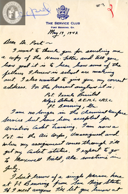 Letter from Frank Braisted, 1942