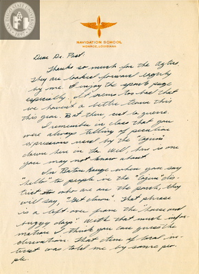 Letter from Homer H. Brown, 1942