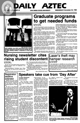 Daily Aztec: Wednesday 11/23/1983