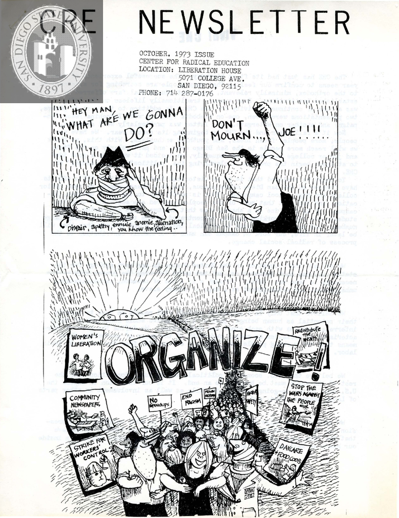 Center for Radical Education Newsletter, 1973