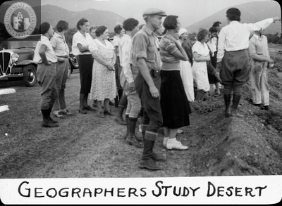 Geographers study desert, 1935