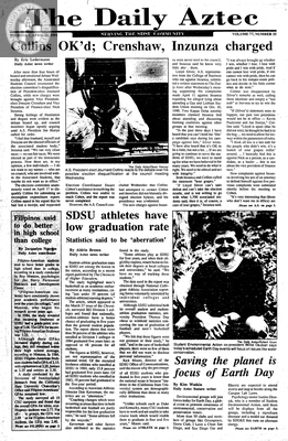 The Daily Aztec: Thursday 04/18/1991