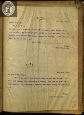 Letter from E. S. Babcock to Gorham Manufacturing