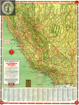 Road Map of California Nevada Highways