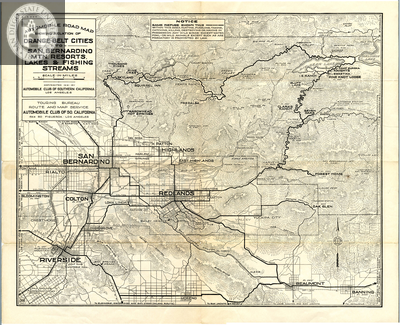 Road Map Orange Belt to San Bernardino Mountain