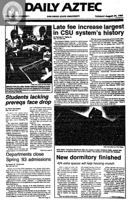 Daily Aztec: Tuesday 08/24/1982