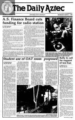 The Daily Aztec: Wednesday 03/05/1986