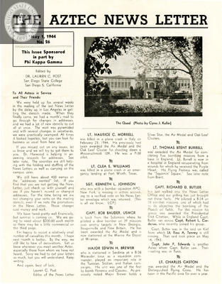 The Aztec News Letter, Number 26, May 1, 1944