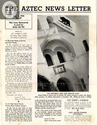 The Aztec News Letter, Number 27, June 1, 1944