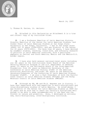 Affidavit for political asylum for a Salvadorian, 2007