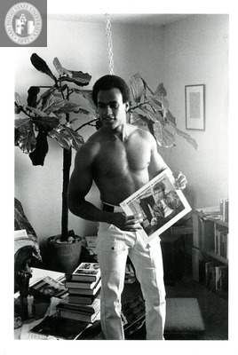 Huey P. Newton at home in Berkeley, 1970
