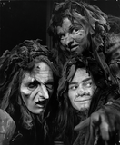 Three unidentified actors in Macbeth, 1964