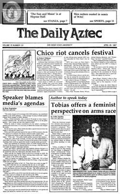 The Daily Aztec: Wednesday 04/29/1987