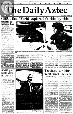 The Daily Aztec: Monday 10/16/1989