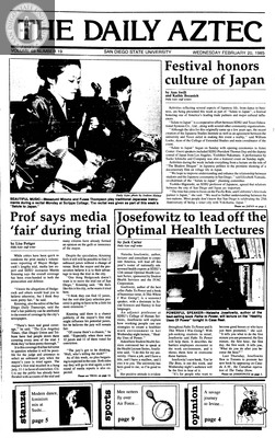 The Daily Aztec: Wednesday 02/20/1985