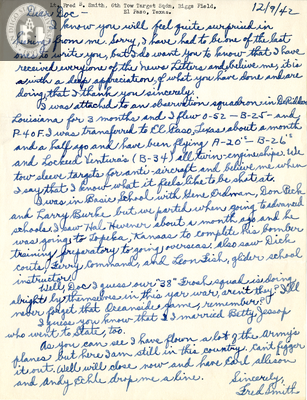 Letter from Frederick Bruce Smith, 1942