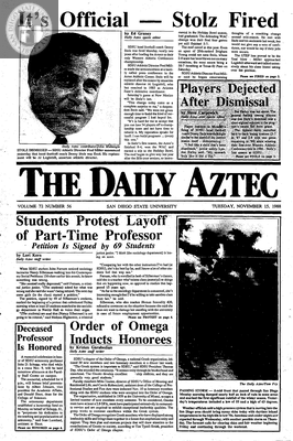 The Daily Aztec: Tuesday 11/15/1988