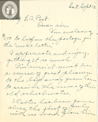 Letter from Mrs. J. A. Harlin, 1942