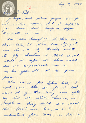 Letter from Templeton S. Walker, 1942