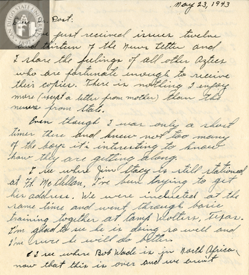 Letter from Ervin Lee Anderson, 1943