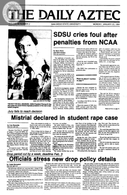 The Daily Aztec: Monday 01/23/1984