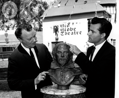 Director Craig Noel and an unidentified man in Shakespeare Festival, 1962