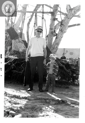 Bill Ferguson and "trainee" at Aztec Center site, 1967
