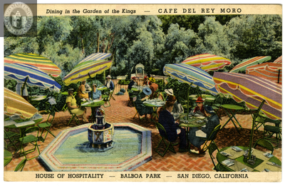 Dining in the Garden of the Kings, Balboa Park