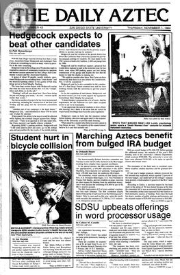 The Daily Aztec: Thursday 11/01/1984