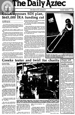 The Daily Aztec: Tuesday 03/11/1986