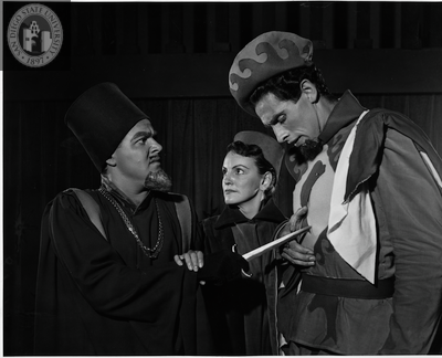 Character Shylock with others in The Merchant of Venice, 1954