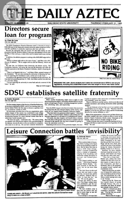 The Daily Aztec: Thursday 02/21/1985