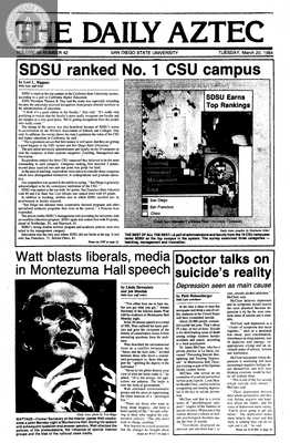 The Daily Aztec: Tuesday 03/20/1984