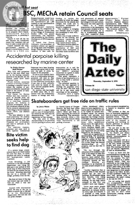 The Daily Aztec: Thursday 09/09/1976