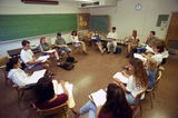 Classroom with students and instructor, 1996