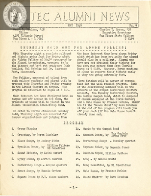 The Aztec Alumni News, Volume 7, Number 9, May 1949