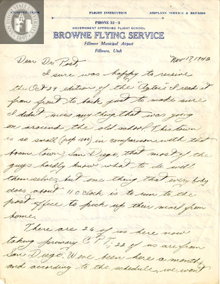 Letter from Jim Snapp, 1942