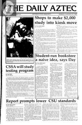 The Daily Aztec: Monday 02/25/1985
