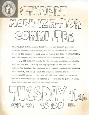 Student Mobilization Committee planning meeting, 1970