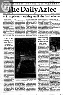 The Daily Aztec: Tuesday 10/17/1989
