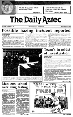 The Daily Aztec: Monday 11/03/1986
