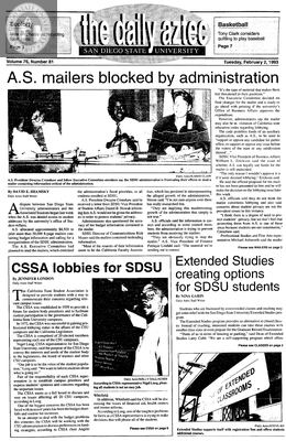 The Daily Aztec: Tuesday 02/02/1993