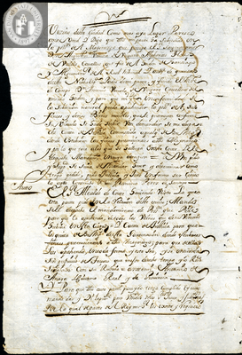 Urrutia de Vergara Papers, back of page 30, folder 13, volume 2, 1707