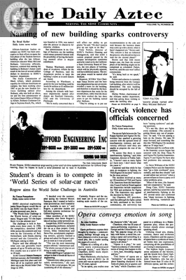 The Daily Aztec: Tuesday 03/19/1991