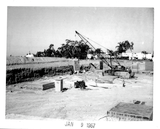 First wall placed, Aztec Center, 1967