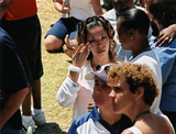 Woman crying at Commitment Ceremony, 2002