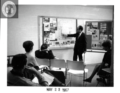 Robert Mosher at Student Union Board meeting, 1967